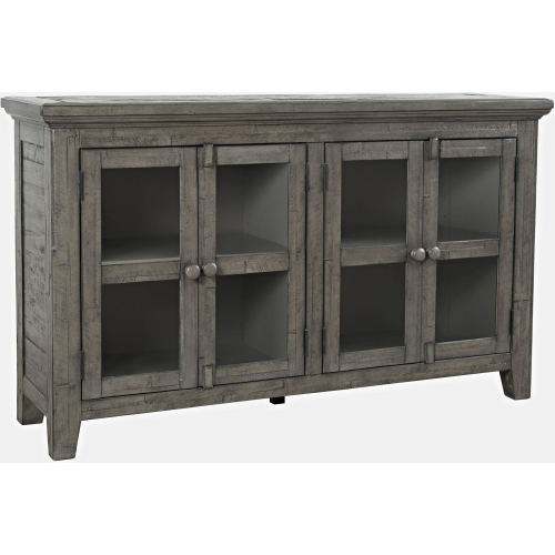 Rustic Shores 54" Credenza Cabinet in Distressed Stone Wood